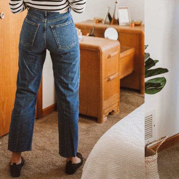 NWOT Everlane Way-High Jean Distressed Blue Wash! - Picture 2 of 16